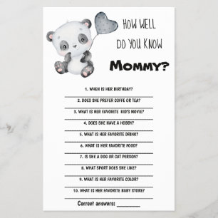 Prospectus 14 Cm X 21,6 Cm Carte de jeu pour Baby Shower : Connaissez-vous bi