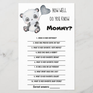 Prospectus 14 Cm X 21,6 Cm Carte de jeu pour Baby Shower : Connaissez-vous bi