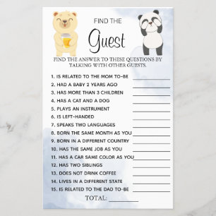 Prospectus 14 Cm X 21,6 Cm Carte de jeu pour Baby Shower 'Les ours en peluche