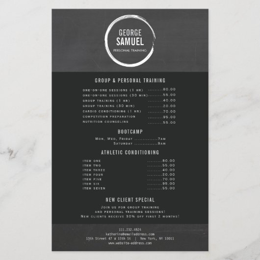 PROSPECTUS 14 CM X 21,6 CM CHALK SKETCH LOGO DU FORMATEUR PERSONNEL (Devant)