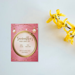 Prospectus 14 Cm X 21,6 Cm Charming Poudre rose personnalisable Invitation Pr