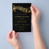 Prospectus 14 Cm X 21,6 Cm Choir Concert Flyer Modèle Elegant Music Notes (Poignée)