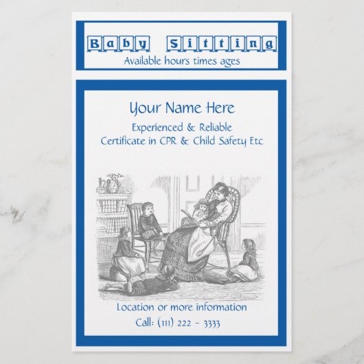 Prospectus 14 Cm X 21,6 Cm Circulaire de garde d'enfants (Devant)