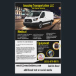 Prospectus 14 Cm X 21,6 Cm Circulaire de la société de transport<br><div class="desc">Ce prospectus s'adresse à une entreprise de transport qui transporte des personnes ou des fournitures pour des entreprises. Le jaune peut être changé en une autre couleur si nécessaire.</div>
