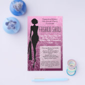 Prospectus 14 Cm X 21,6 Cm Circulaire de mode Flyer, Silhouette rose