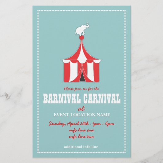 Prospectus 14 Cm X 21,6 Cm Circulaire d'événements carnavals PERSONNALISÉ (Devant)