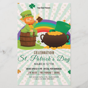 Prospectus 14 Cm X 21,6 Cm Circulaire d'invitation de la St Patrick's Day