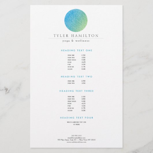 Prospectus 14 Cm X 21,6 Cm Circulaire moderne Etched Blue Green Circle Flyer (Devant)