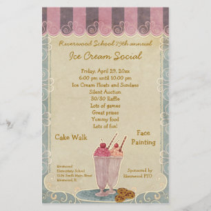 Prospectus 14 Cm X 21,6 Cm Circulaire sociale de la crème glacée