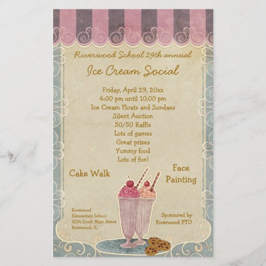 Prospectus 14 Cm X 21,6 Cm Circulaire sociale de la crème glacée (Devant)