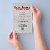 Prospectus 14 Cm X 21,6 Cm Classe Guitare Circulaire Impression recto verso (Poignée)