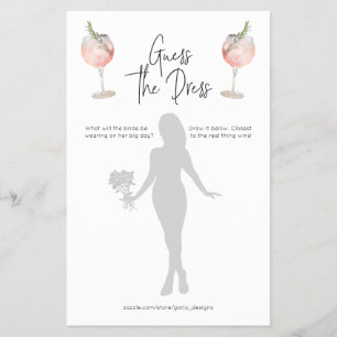 Prospectus 14 Cm X 21,6 Cm Cocktail Guess the Dress Fête des mariées Jeu