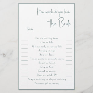 Prospectus 14 Cm X 21,6 Cm Combien de fois connaissez-vous The Bride Trivia F