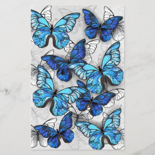 Prospectus 14 Cm X 21,6 Cm Composition des White and Blue Butterflies (Devant)