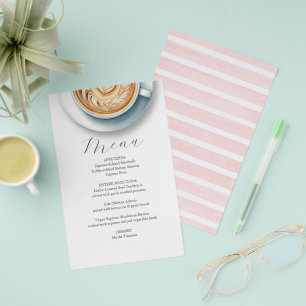 Prospectus 14 Cm X 21,6 Cm Conception de menu de café rose