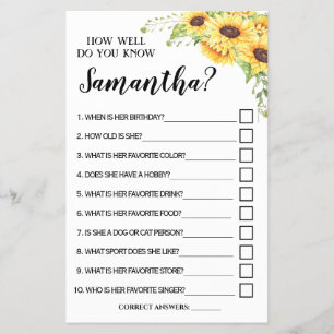 Prospectus 14 Cm X 21,6 Cm Connaissez-vous bien Bride Game Card ?