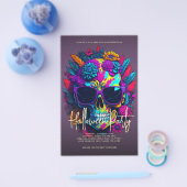 Prospectus 14 Cm X 21,6 Cm Crâne floral Halloween Party violet (Simple)