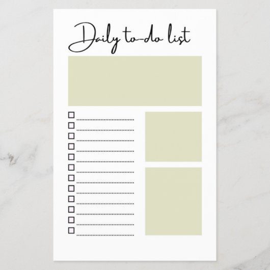 Prospectus 14 Cm X 21,6 Cm Daily To-Do List (Devant)