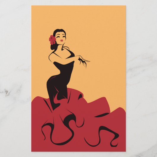 Prospectus 14 Cm X 21,6 Cm danseuse de flamenco dans une pose spectaculaire (Devant)