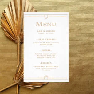 Prospectus 14 Cm X 21,6 Cm Déco moderne   Elegant or et blanc menu Mariage