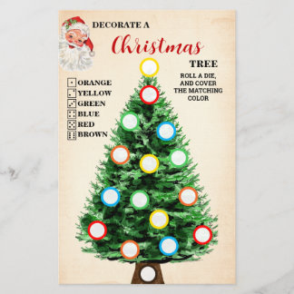 Prospectus 14 Cm X 21,6 Cm Décorez une carte de jeu Père Noël Tree Christmas