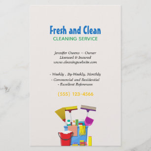 Prospectus 14 Cm X 21,6 Cm Dépliant de service de nettoyage de maison avec se