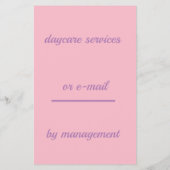 Prospectus 14 Cm X 21,6 Cm Dépliant pour services de garde (Dos)