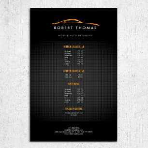 Prospectus 14 Cm X 21,6 Cm Détail automatique noir et orange, réparation auto