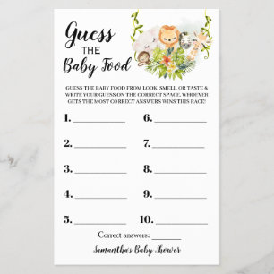 Prospectus 14 Cm X 21,6 Cm Devinez la carte de jeu Baby shower Baby Food Jung