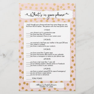 Prospectus 14 Cm X 21,6 Cm Devinez qui + jeux de téléphone, mariage doré rose