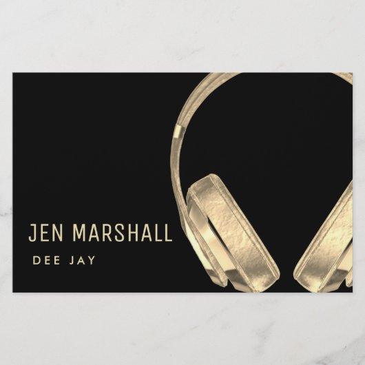 Prospectus 14 Cm X 21,6 Cm DJ fausse musique d'effet or (Devant)