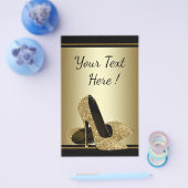 Prospectus 14 Cm X 21,6 Cm Elégant Black Gold High Heel Chaussure Flyer (Simple)