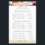 Prospectus 14 Cm X 21,6 Cm Elegant Boho Floral Business Service / Prix Flyer<br><div class="desc">Elégante aquarelle fleurs bohème,  plumes et feuillage motif dans les tons chic de violet,  bordeaux,  pêche,  rose,  crème,  vert,  services d'affaires et prospectus de prix. La couleur du texte et le style de police peuvent être customisés.</div>