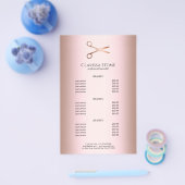 Prospectus 14 Cm X 21,6 Cm Elégant ciseaux d'or rose moderne coiffeur (Simple)