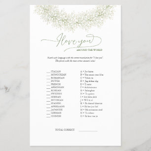 Prospectus 14 Cm X 21,6 Cm Élégant Je Vous Aime Autour Du Monde Jeu & Réponse