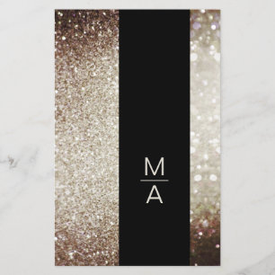 Prospectus 14 Cm X 21,6 Cm Élégant Monogramme Silber Gold