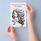 Prospectus 14 Cm X 21,6 Cm Élégant noir blanc Wavy Hairstyle extensions de ch (Poignée)