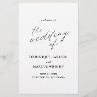 Élégant programme de mariage moderne et économique