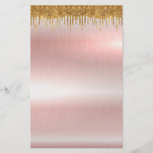 Prospectus 14 Cm X 21,6 Cm Elégant prospectus blanc en or rose 5,5 po x 8,5 p
