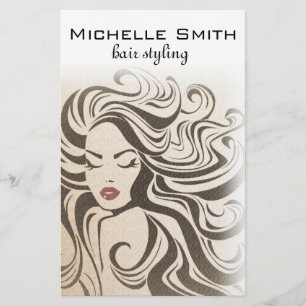 Prospectus 14 Cm X 21,6 Cm Élégant Sepia Chic Wavy Hairstyle extensions de ch