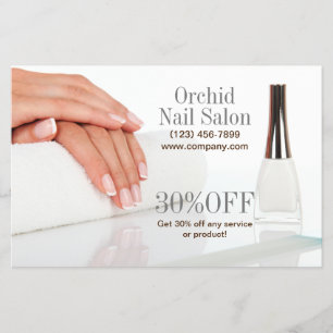 Prospectus 14 Cm X 21,6 Cm Elégant SPA Esthétique Salon de Nail Salon Tarifs