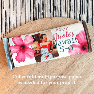 Prospectus 14 Cm X 21,6 Cm Emballage de bonbon pour 50e anniversaire Hibiscus