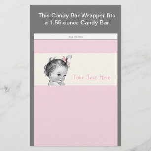 Prospectus 14 Cm X 21,6 Cm Emballage de bonbons pour Baby Shower Ivory et Ros