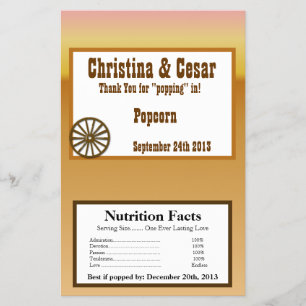 Prospectus 14 Cm X 21,6 Cm Emballage de Popcorn Micro-ondes Roue de Chariot /