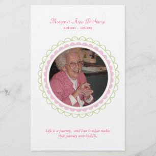 Prospectus 14 Cm X 21,6 Cm En souvenir de l'amour de la mémoire funéraire pho