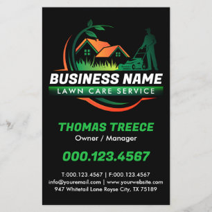 Prospectus 14 Cm X 21,6 Cm Entreprise d'aménagement paysager et d'entretien d