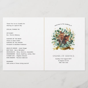 Prospectus 14 Cm X 21,6 Cm Eucalyptus Programme de mariage PHOTO PAPIER vert