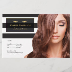 Prospectus 14 Cm X 21,6 Cm Eyelashes d'or avec bandes noires et blanches