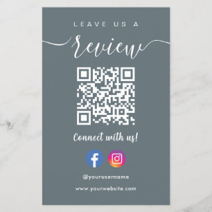 Prospectus 14 Cm X 21,6 Cm Facebook Instagram Qr Code Laissez-nous un examen