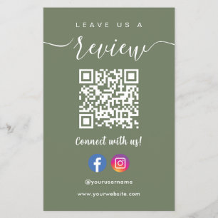 Prospectus 14 Cm X 21,6 Cm Facebook Instagram Qr Code Laissons-Nous Un Avis